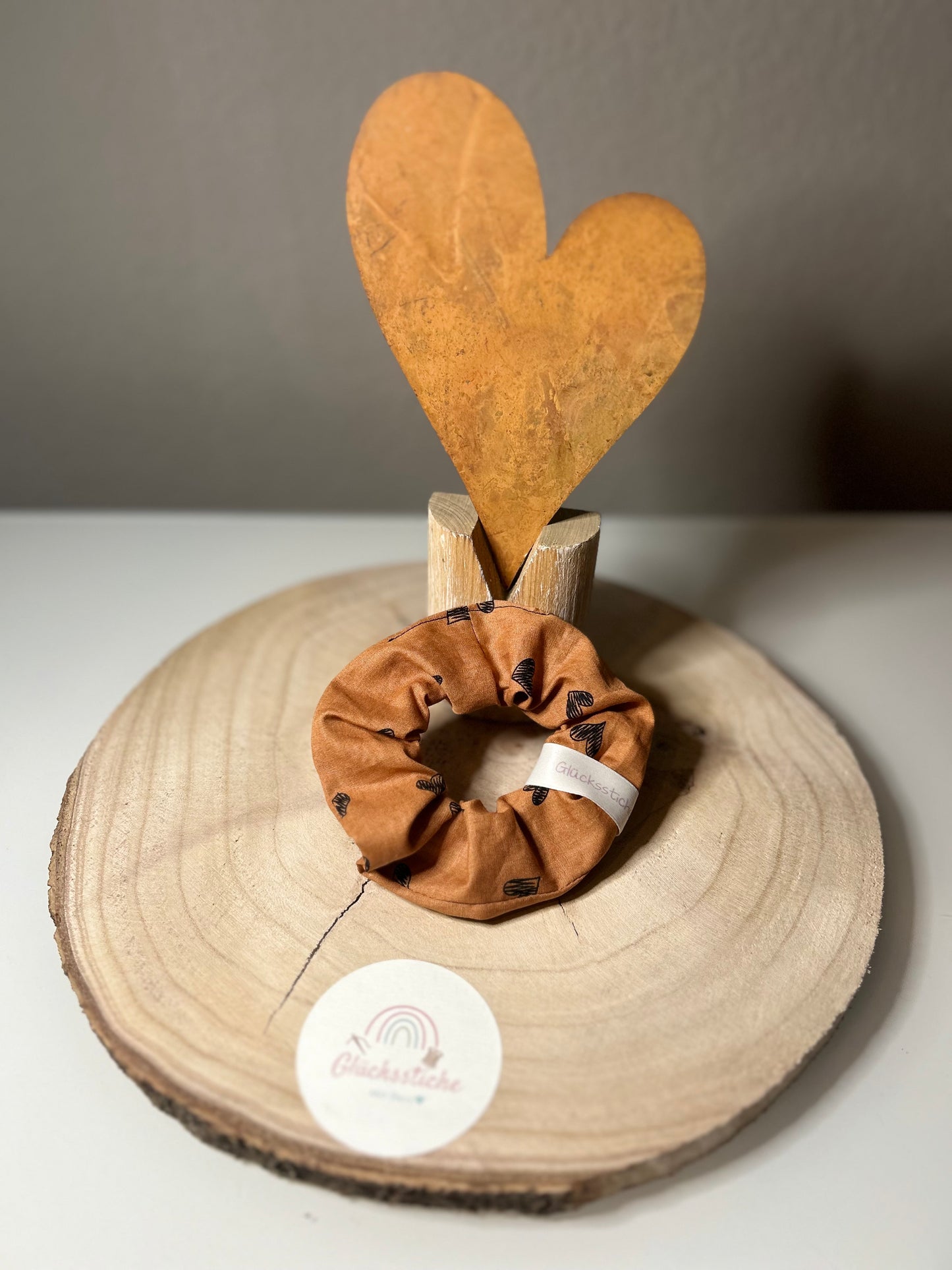 Scrunchie "Terracotta Herz"