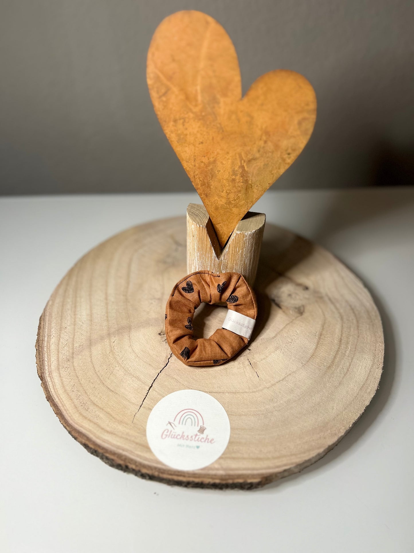Scrunchie "Terracotta Herz"
