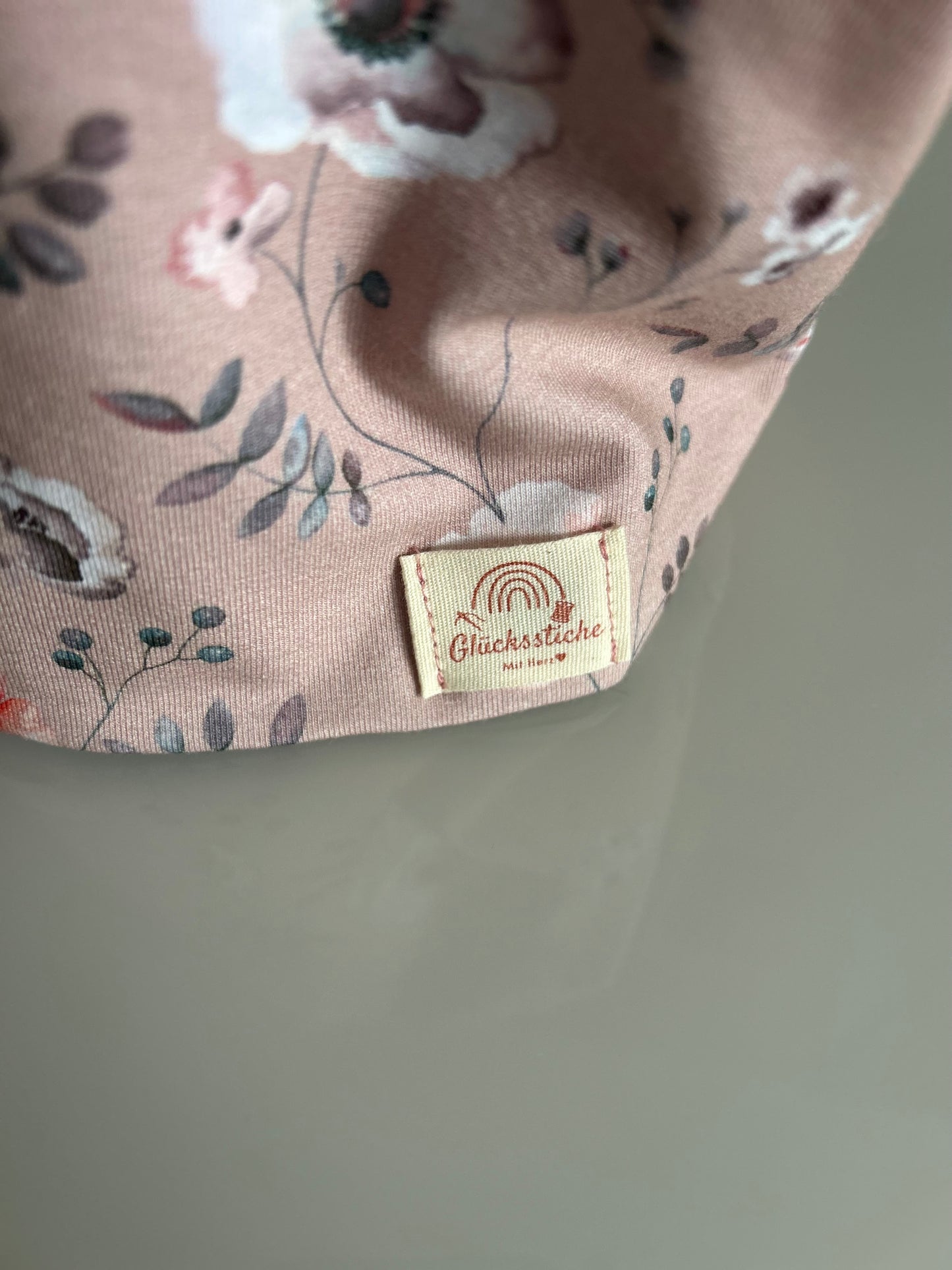Schal und Mützen Set „Blumen rose“