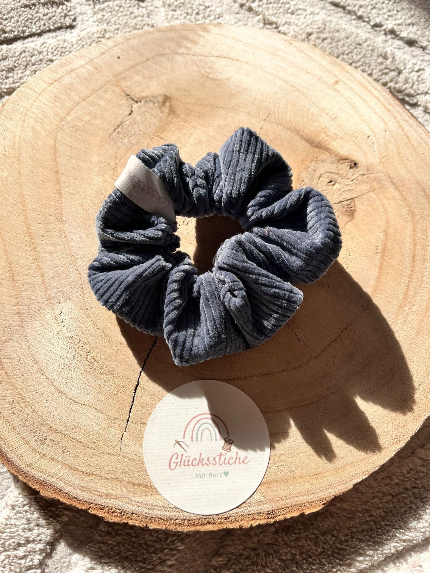 Scrunchie „Cord Blau“