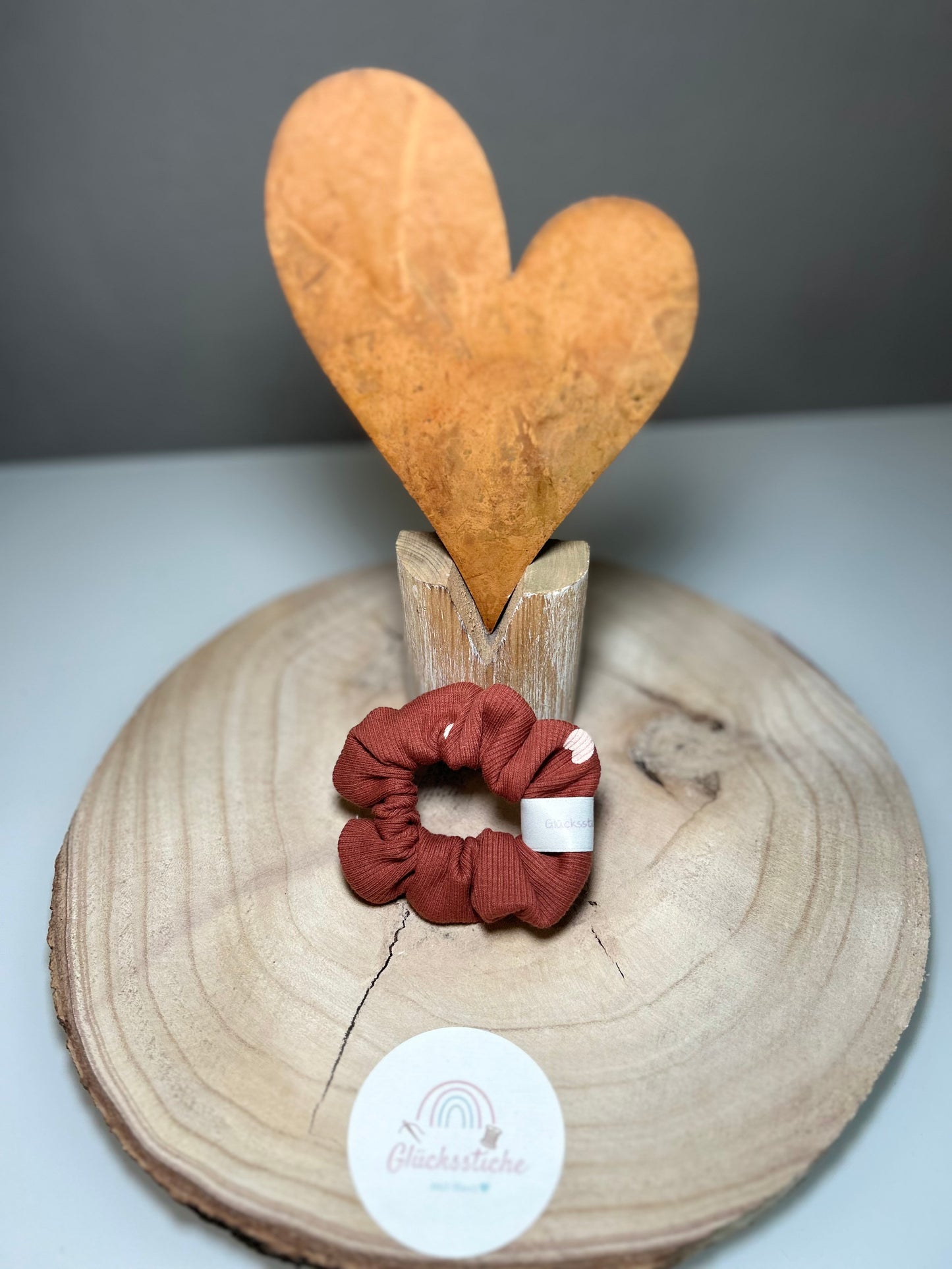 Scrunchie "Herz Terracotta"