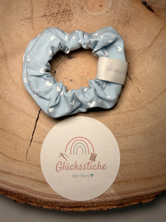 Scrunchie "hellblau Herz"