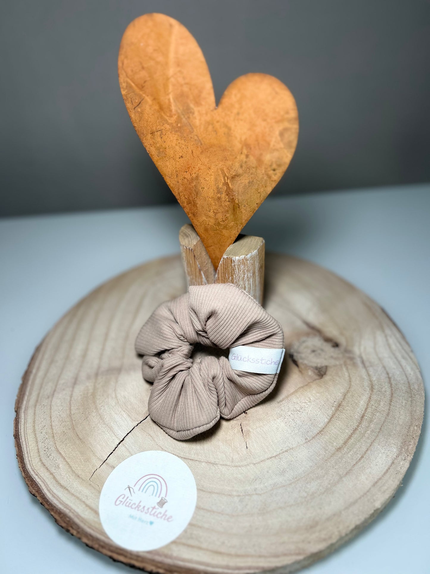 Scrunchie "Ripp beige“