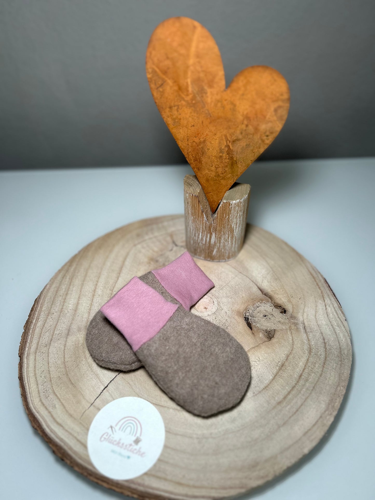 Fäustlinge „Beige/Rosa“