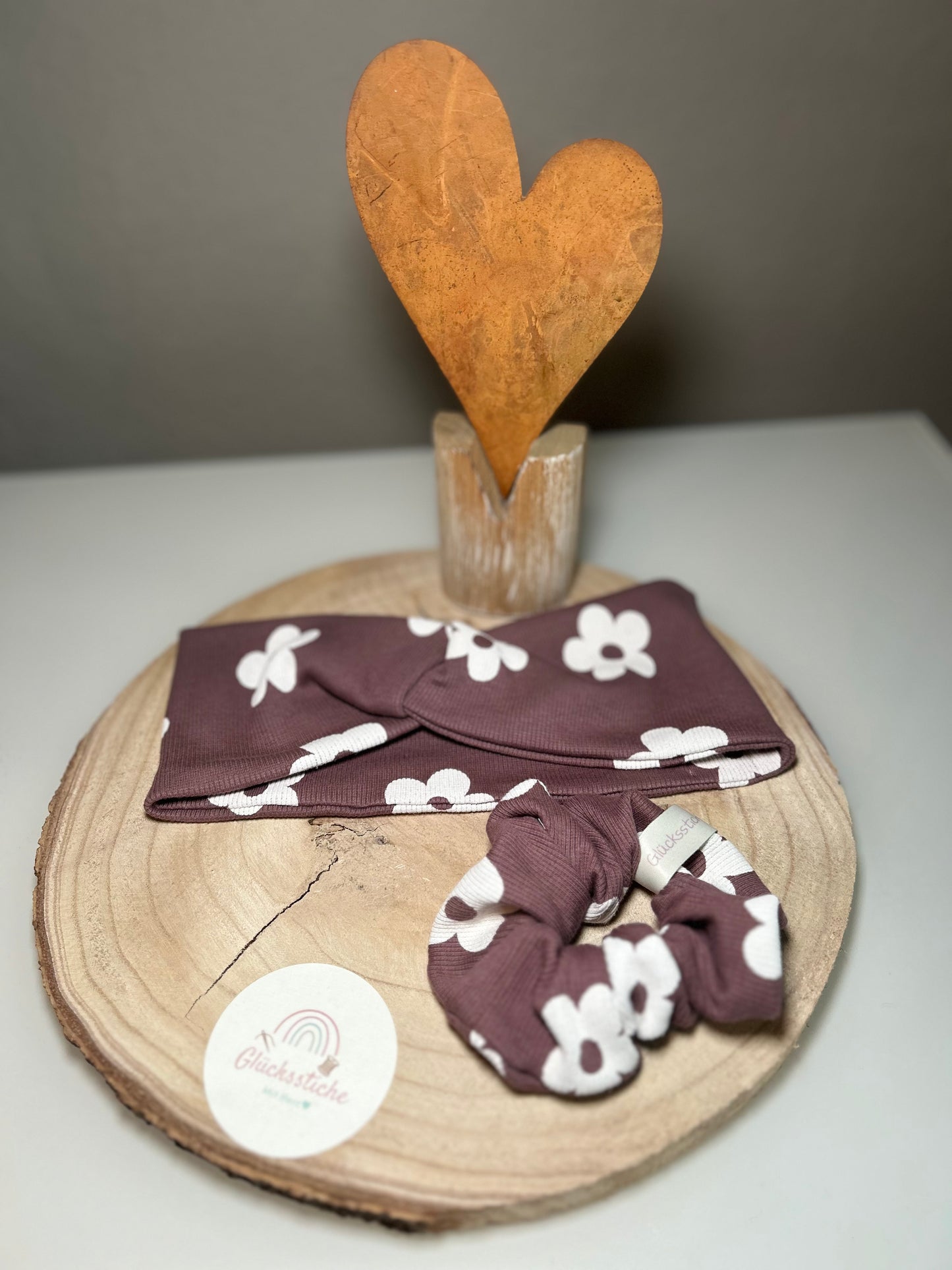 Set Scrunchie und Stirnband „Blume Flieder “
