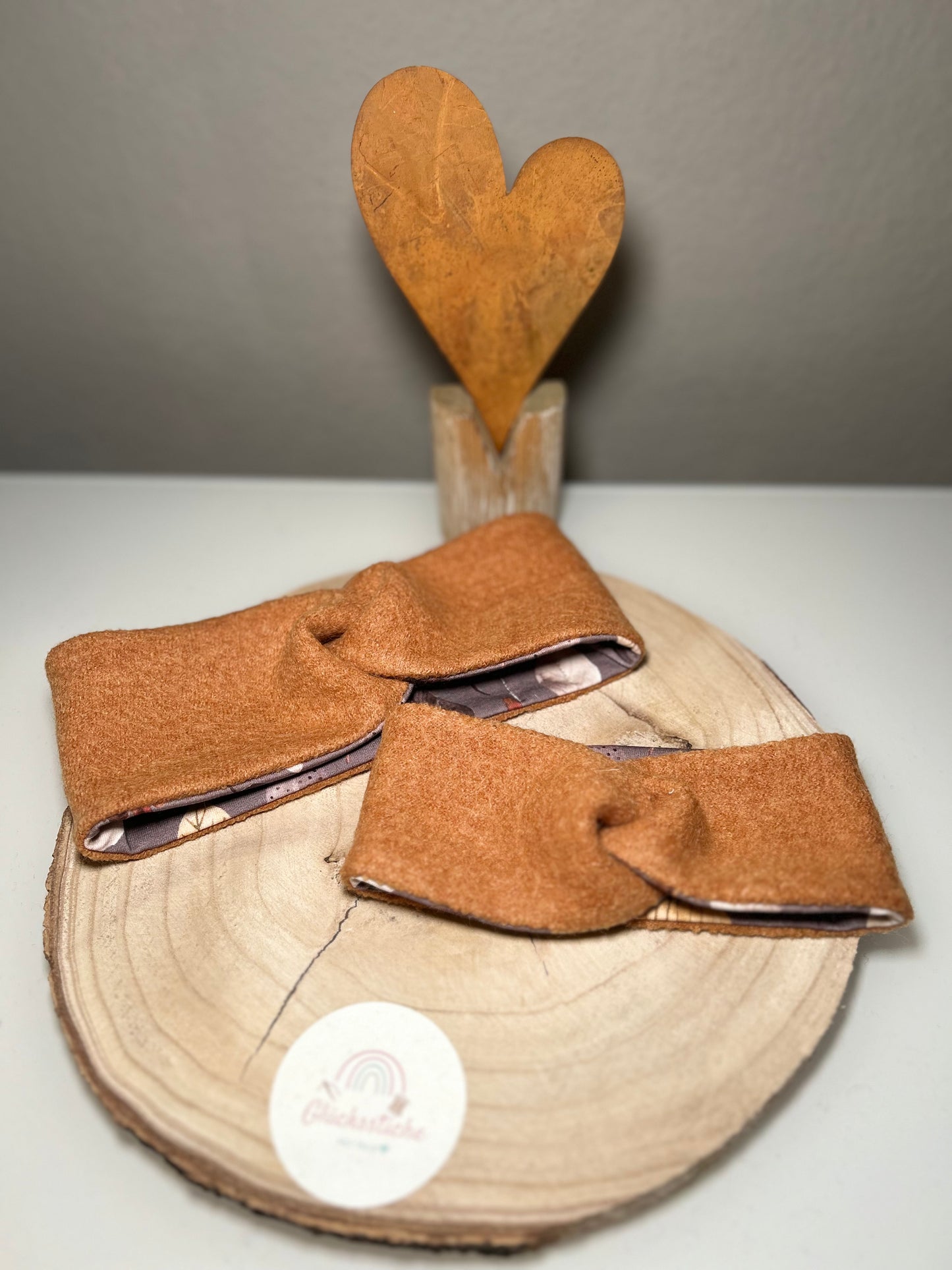 Stirnband Kind "Senf Blume“ Schurfwolle