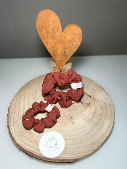 Scrunchie-Set "Mama and Me" "Herz Terracotta“