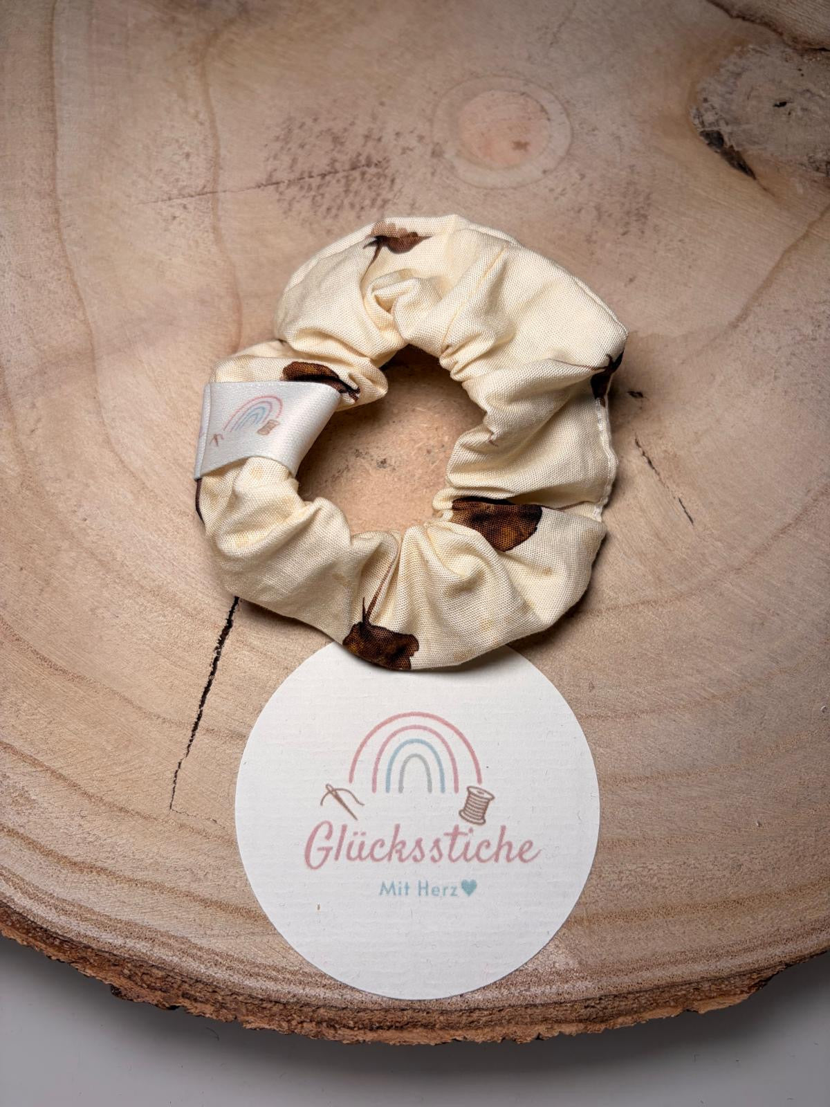 Scrunchie "Blume braun"