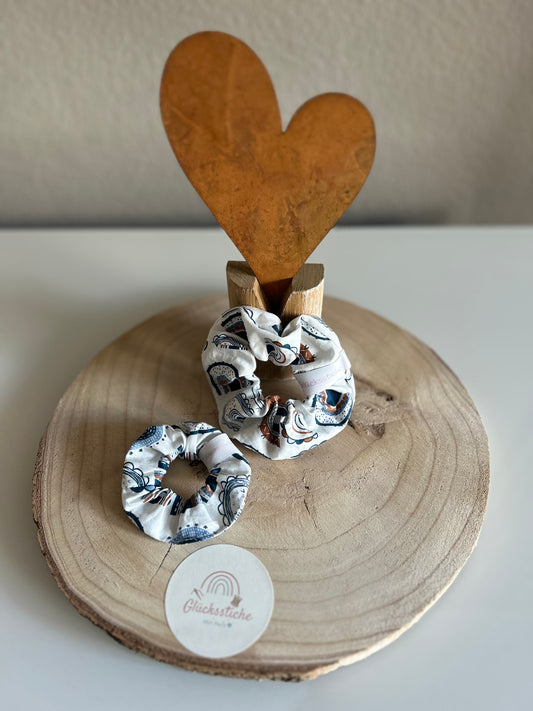 Scrunchie-Set "Mama and Me" "Regenbogen blau"