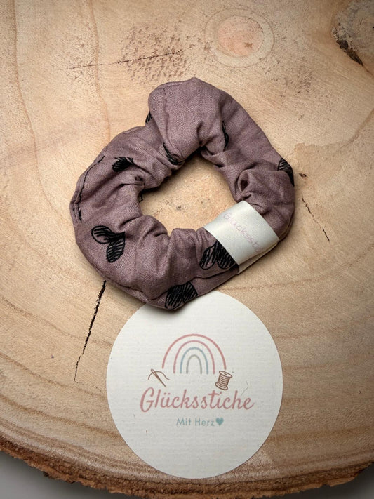 Scrunchie "braun Herz"