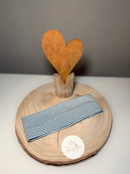 Stirnband Kind „Petrol gestreift“