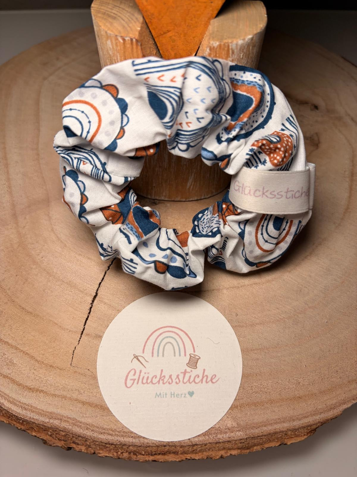 Scrunchie "Regenbogen blau"