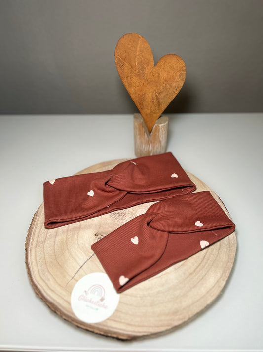 Stirnband-Set „Mama and Me Herz Terracotta “
