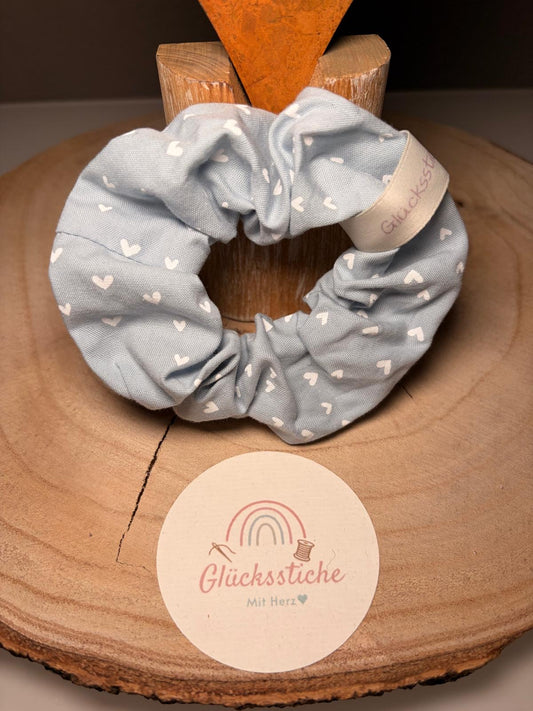 Scrunchie "hellblau Herz"