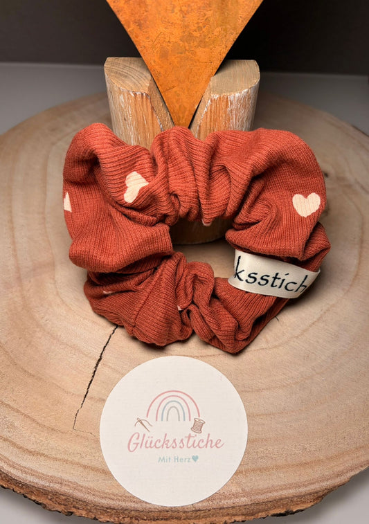 Scrunchie "Herz Terracotta"