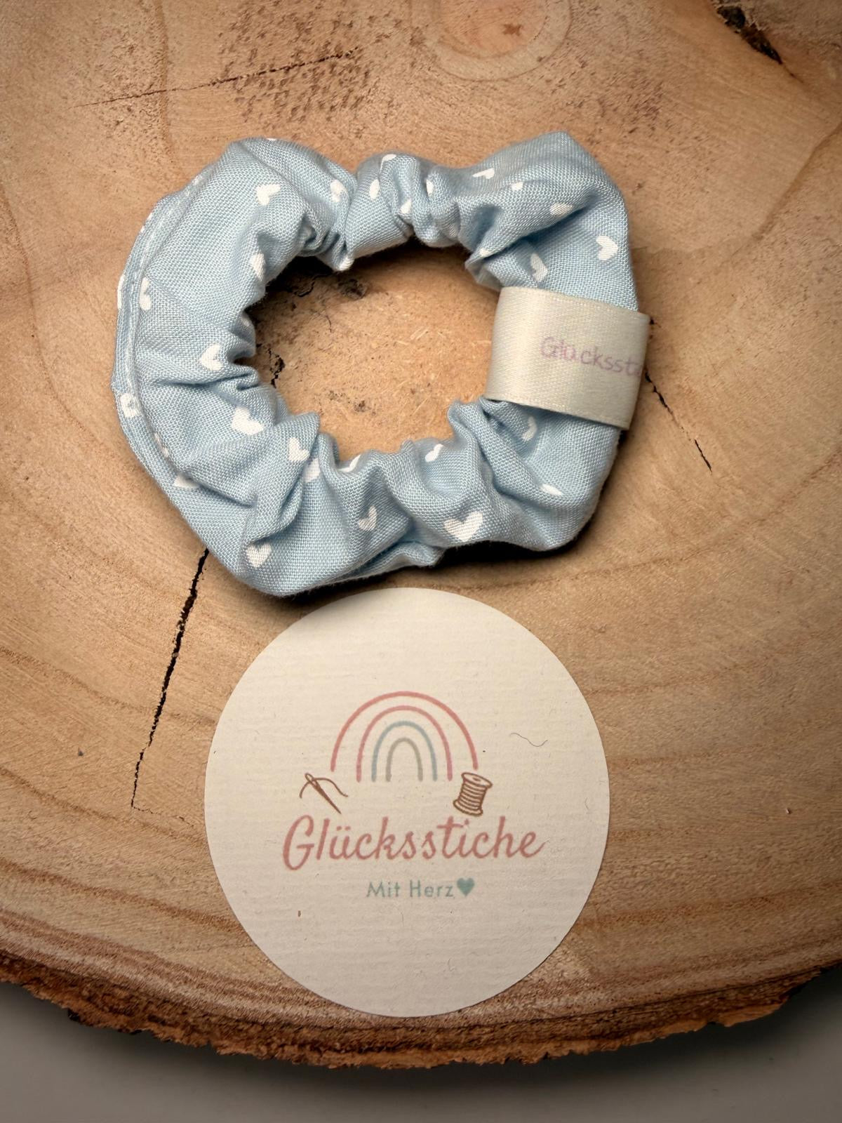 Scrunchie "hellblau Herz"