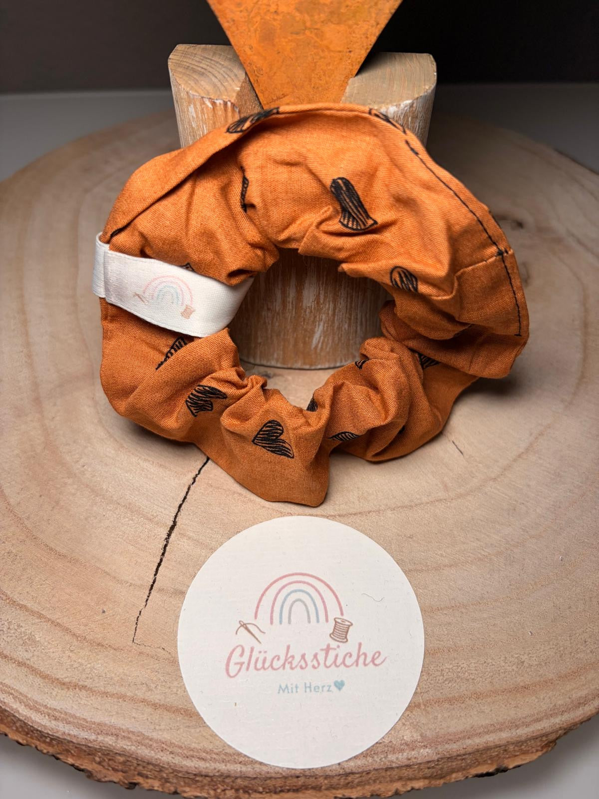Scrunchie "Terracotta Herz"