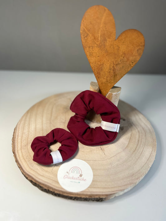 Scrunchie-Set für "Mama and Me" "bordeauxrot"