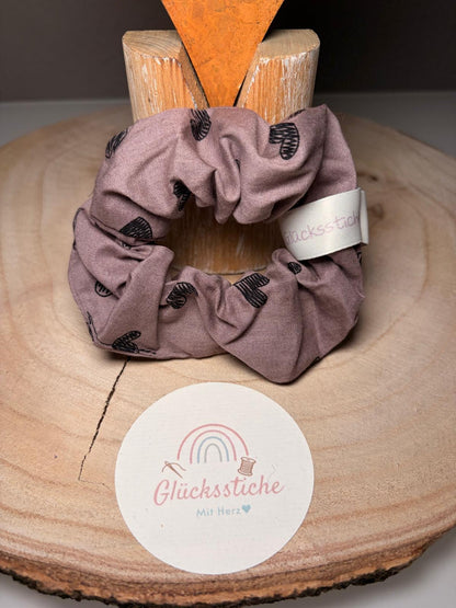 Scrunchie "braun Herz"