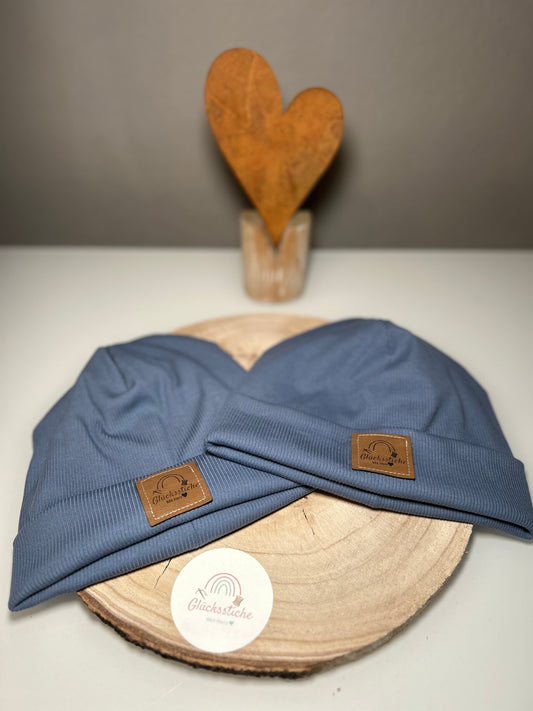 Beanie-Mützen Set „Hellblau“