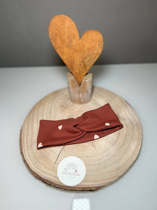Stirnband Kind „Herz Terracotta“