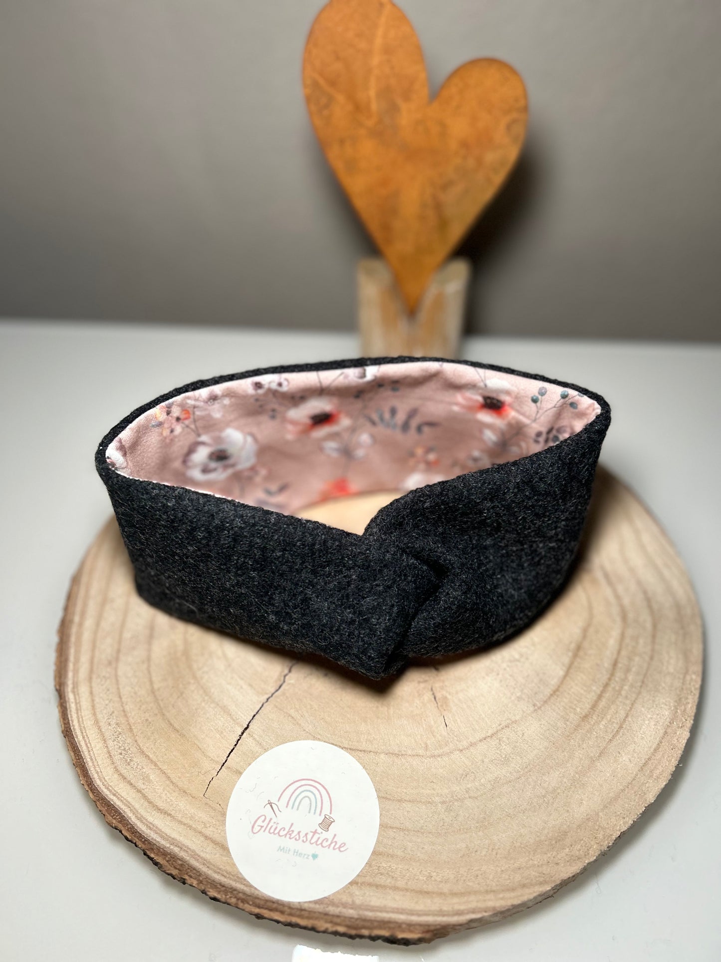 Stirnband-Set „Mama and Me“ Grau Blume