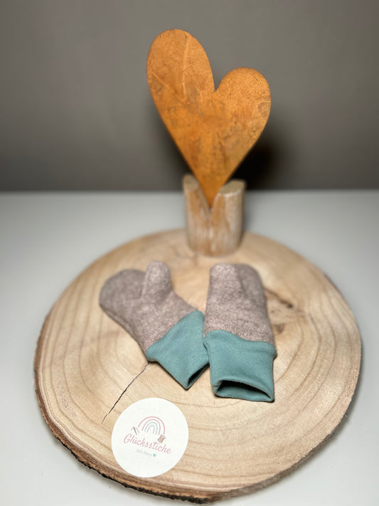 Fäustlinge „Beige/Mint“ mit Daumen