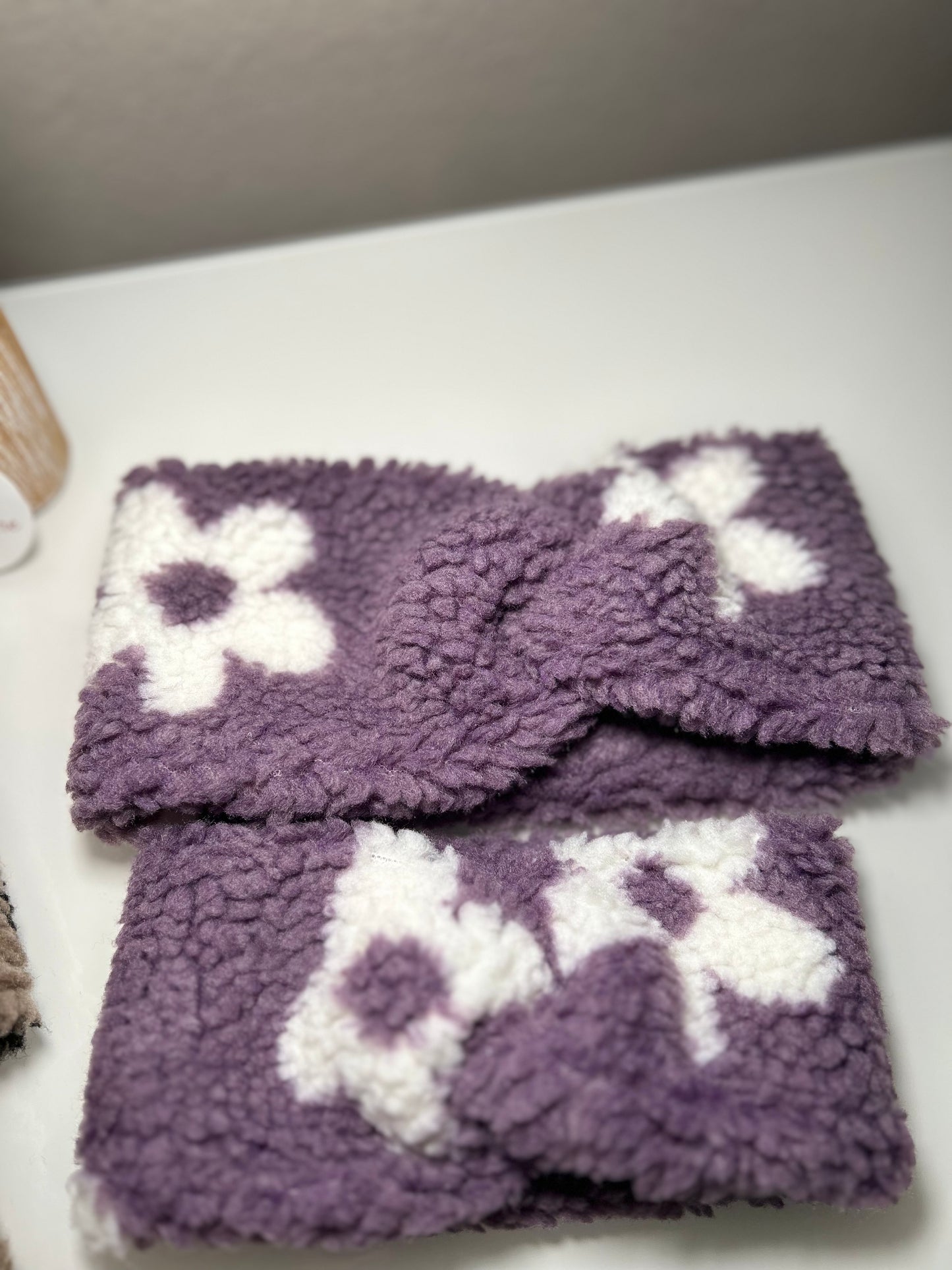 Stirnband-Set „Mama and Me Blume Flieder Teddystoff “