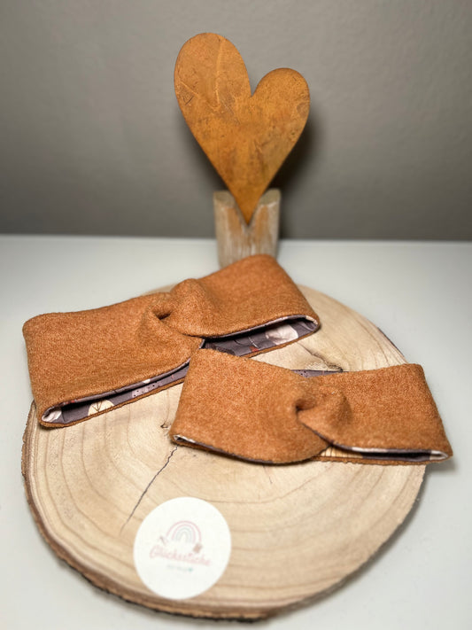 Stirnband-Set „Mama and Me“ Senf Blume