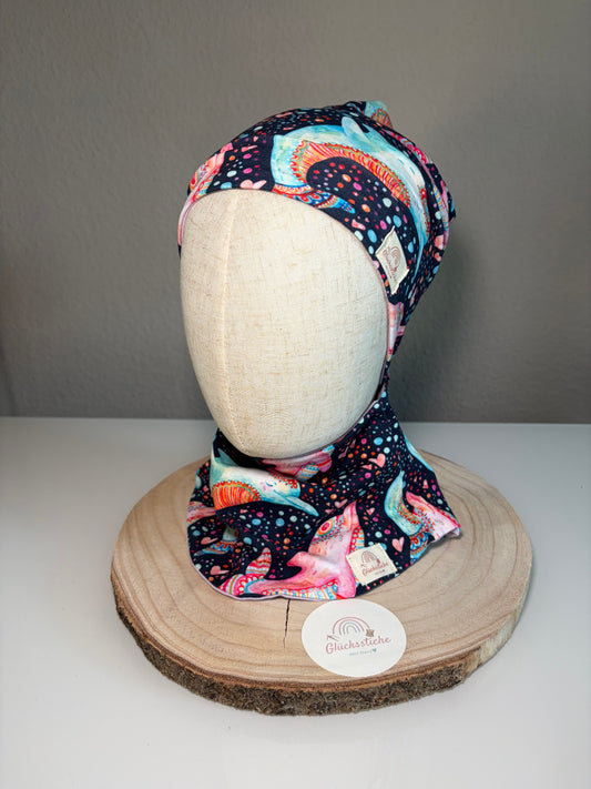 Schal und Mützen Set „Delfin“