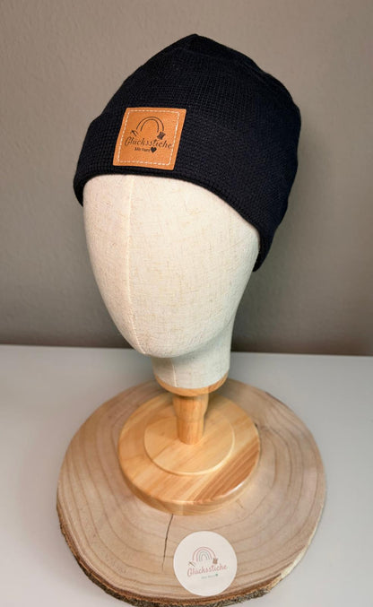 Beanie-Mützen Set „Dunkelblau“