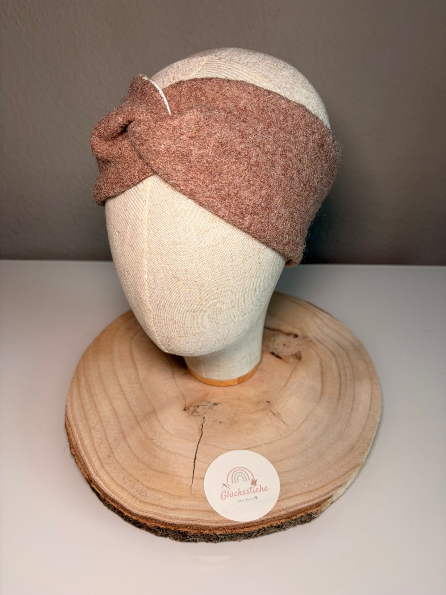 Stirnband Mama "Dots Beige" Schurfwolle